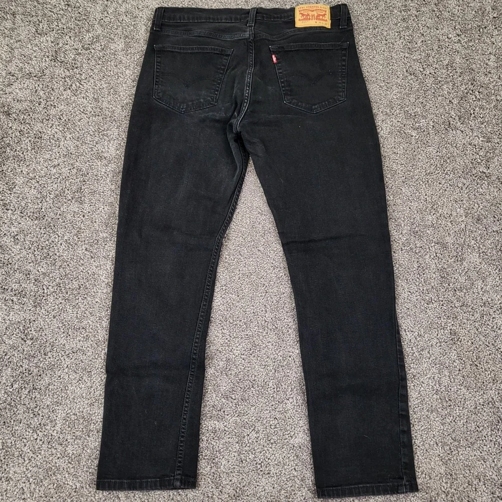 Levi's 511 Slim Fit Jeans Mens 36x32 Black Excellent Stretch‎ Denim 04511-5382